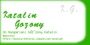 katalin gozony business card